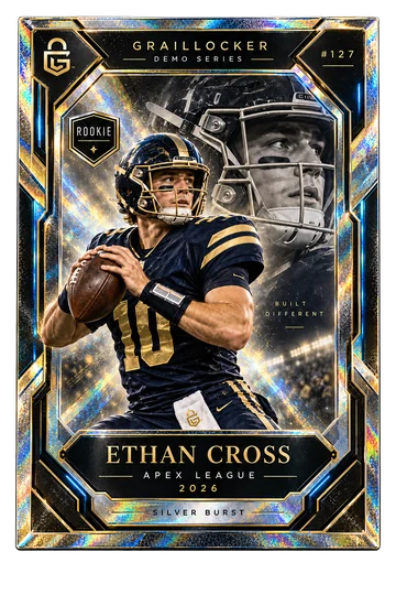 Approved fictional Ethan Cross raw card